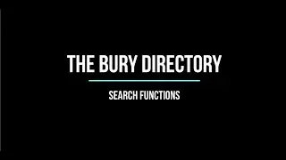 Bitesize Training: Searching on The Bury Directory