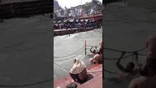 The high flow of ganga river....in haridwar at harki podi