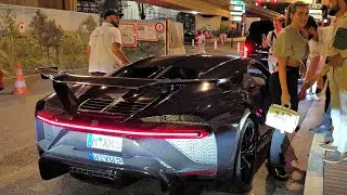 LADY BOSS NADINE MIRADA SUPERMODEL ARRIVING WITH BUGATTI IN MONACO 2024 carspotting