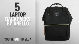 Top 10 Anello Laptop Backpacks [2018]: Anello AT-B0193A LARGE Laptop Tablet Backpack Rucksack BLACK