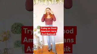 Trying on Good American new jeans and bodysuit #goodamerican #kholekardashian