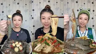 【Mukbang】Thai Shrimp+Salmon with Sauce, Oyster, Shrimp Meat+Oriental Shrimp🐠🦐🦪🍋🧄🌶#Seafood#asmr#yummy