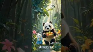Kitten Saved by Panda 😻🐼 | Adorable AI Animation #shorts #cat #kitten #panda #ai
