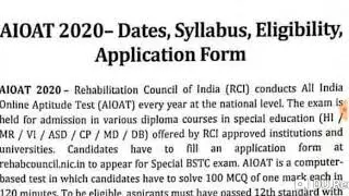 AIOAT Admission 2020, Admission Process, Aioat Book, Aioat Book Syllabus, Aioat Online Exam, BooksEH