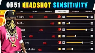 OB51 Update Headshot Sensitivity 🔥 || After update headshot sensitivity ✅ || Free fire setting