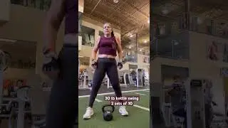 30 lb Kettlebell swing 2 sets of 10 #motivation #strongwomen #gluteworkout #backworkout #hamstrings