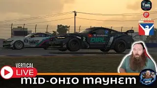 DIRL Ford Mustang Challenge Series iRacing LIVE | Mid-Ohio Mustang GT4 Battle (Vertical)