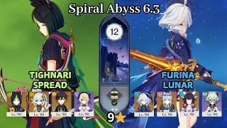C2 Tighnari Spread & C0 Furina Lunar-Charged | Spiral Abyss 6.3 Luna IV | Full Star Clear