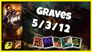 EU Challenger Graves JUNGLE (5/3/12) vs ELISE Gameplay Replay - Patch 10.18
