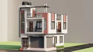20X30 Corner Shop With House Plan,600 Sqft Best House Elevation,Makan ka Naksha