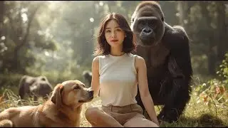 King Kong and the beautiful girl rescue a bear from a rockslide