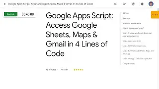 Google Apps Script Access Google Sheets, Maps & Gmail in 4 Lines of Code GSP235