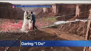 Daring Couple Says 'I Do' Over Canyon Without Taking A Plunge