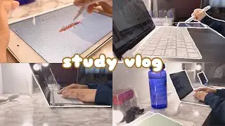 productive study vlog//online classes, taking iPad notes, + more | studying angel