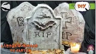 DIY MANUALIDADES HALLOWEEN. TUMBAS O LÁPIDAS DE CARTÓN