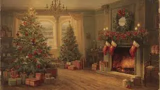 Vintage Christmas Cozy Oil Painting | No Sound | Free TV Wallpaper | Holiday Scene