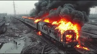2,500 SOLDIERS MELTED DOWN! Russian TRAIN carrying North Koreans BURNED by 500-pound drone BLAST!