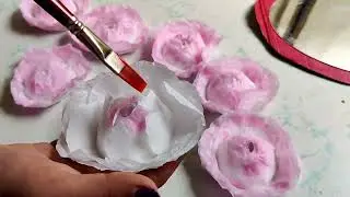 Aesthetic DIY flower mirror tutorial ( pinterest inspired ) step by step tutorial | paper rose diy |