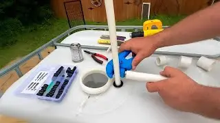 Монтаж трубопроводов и фильтров для системы мягкой мойки резервуара для воды прицепа