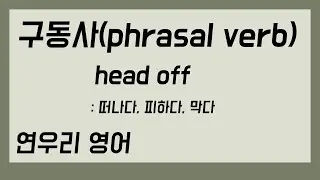 head off 떠나다, 피하다, 막다