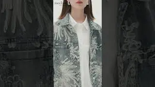 Embroidered Lace Beaded Denim Jacket