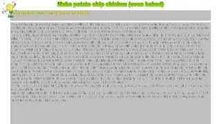 How to : Make potato chip chicken (oven baked)