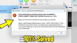 NtCreateFile (\Device\VBoxDrvStub) failed Error - How To Fix VirtualBox won't start ✅