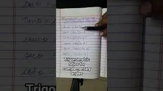 TRIGONOMETRIC  RATIO FOR COMPLEMENTARY ANGLES#OM#MATHS
