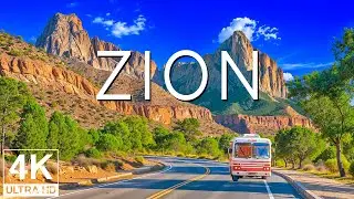 Zion National Park 4K Ultra HD - Majestic Red Cliffs and Serene Canyon Views - Relaxing Music
