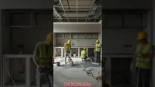 High-End Modular Kitchen Epoxy Floor Transformation | Luxury Construction Timelapse 8K #shorts