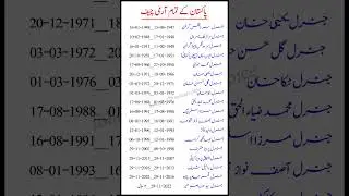 Army Chiefs of Pakistan | All Army Chiefs of Pakistan 1947_2025 | #viralshort #1milionviews