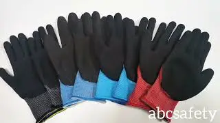 These children's gloves have a nylon liner dipped in latex.