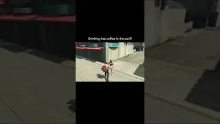 GTA online NPC drinking hot coffee in the sun and regrets it 😅 #shorts