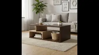 RIZIK STORE CREAM AND BROWN PARTICLE COFFEE TABLE ASSEMBLY