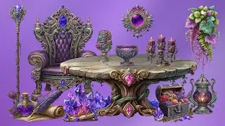 Animated Elven Stream Decor Pack &ndash; Fantasy Overlay Set with 12 Magical Elements | Twitch VTuber OBS