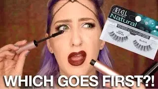 MASCARA Before OR After FAKE eyelashes?!