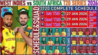 South Africa vs West Indies T20 Series 2026 schedule or squad|WI vs SA T20 series 2026|Baloch Cric