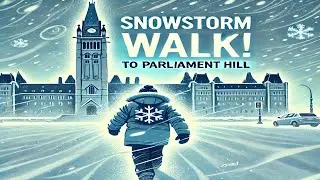 Walking Ottawa’s Sparks Street to Parliament Hill in a Winter Storm