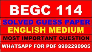begc 114 important questions | begc 114 previous year question paper | begc 114 study material