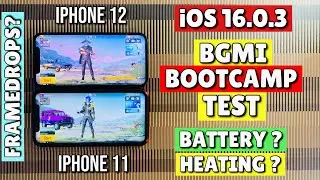 iPhone 11 Vs iPhone 12 iOS 16.0.3 BGMI Bootcamp Test🔥|FrameDrops?