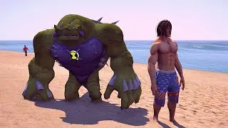 GTA 5 EREN YEAGER TITAN VS ULTIMATE HUMUNGOSAURUS (WITH SUPERMAN POWER) FIGHT