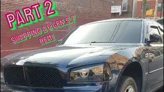 Swapping a 5.7 hemi part 2 #hemi  #dodgecharger  #dodgechargerrt #buildnotbought