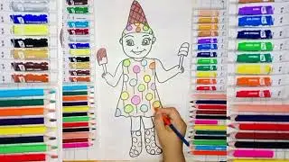 colouring in a doll having ice cream costume(with pencil colours)#colourful drawings for kids