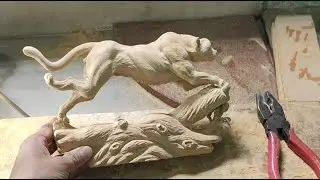Realistic Cheetah Wood Carving LIVE Tutorial | Part 11&rdquo;