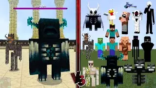 Minecraft Mob Battle: WARDEN + CREAKING vs ALL MOBS