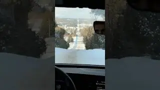 One way winter road |🚙| #snow #canadiancity