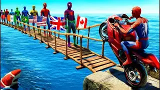 الرجل العنكبوت انقاذ باتمان Spider-Man Rescue batman vs iron man vs venom funny Game GTA 5 superhero