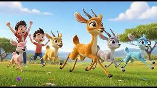 Five Little Gazelles Sprint Sprint Sprint | Fast Action Song & Counting Rhyme