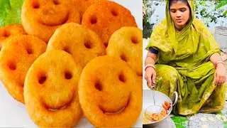 পটেটো স্মাইলি তৈরি করুন বাড়তেই খুবই সহজ পদ্ধতিতে || Potato Smiley Recipe|| Emoji Recipe||