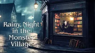 Dracula at Mabel’s Grimoires – Rainy Gothic Village Night 🌩️📚